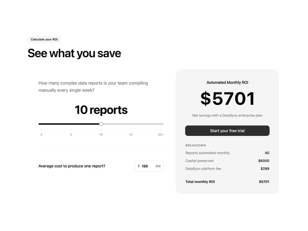 ROI Pricing Calculator preview