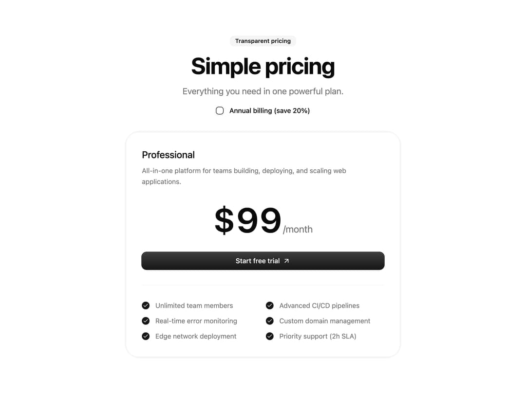 Animated Pricing Card preview