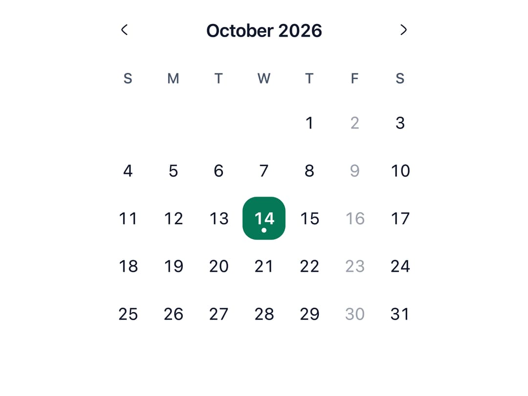 Calendar preview