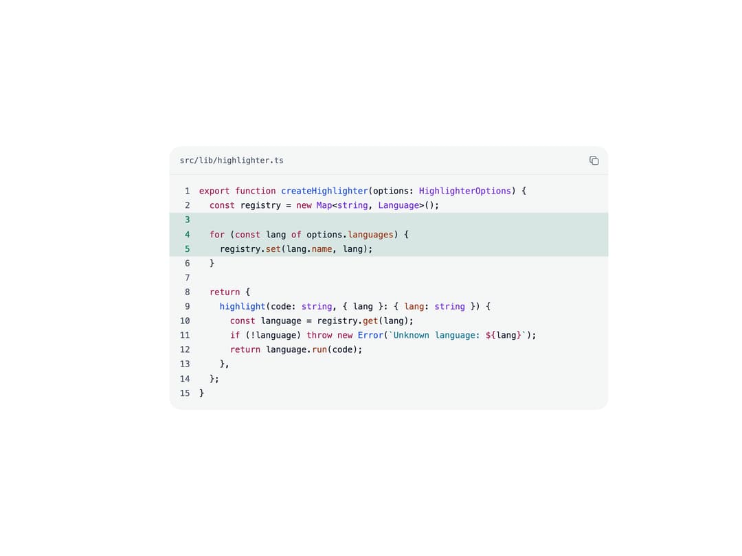Code Block preview
