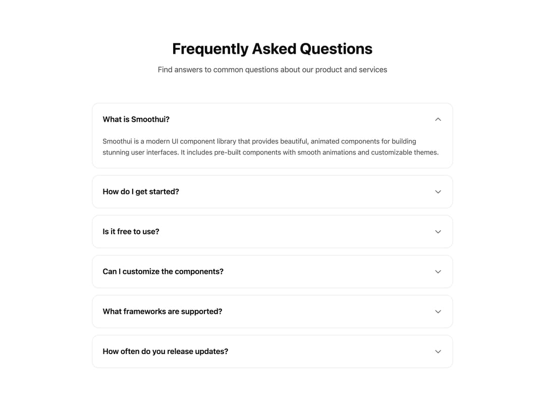 FAQ Accordion preview
