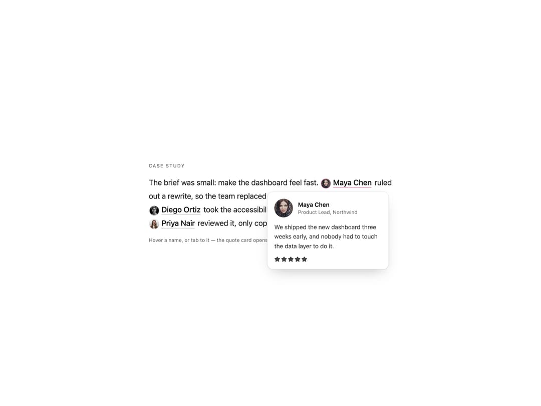 Inline Testimonials preview