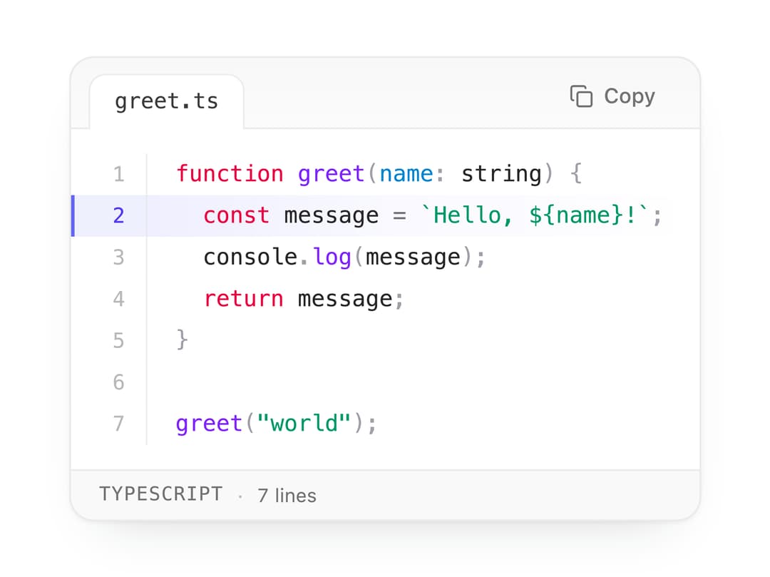 Code Block preview
