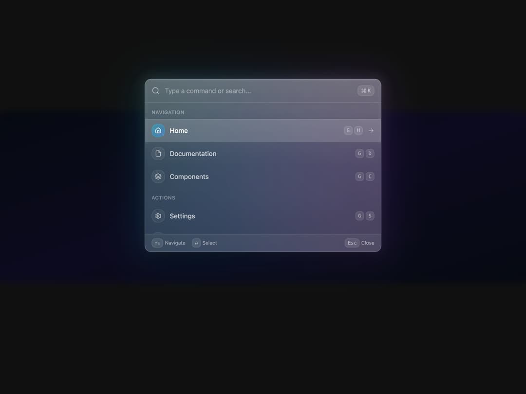 Glass Command Palette preview