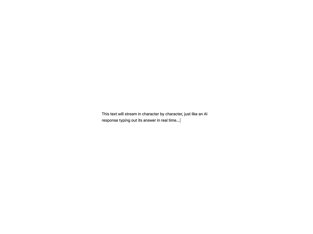 AI Streaming Text preview