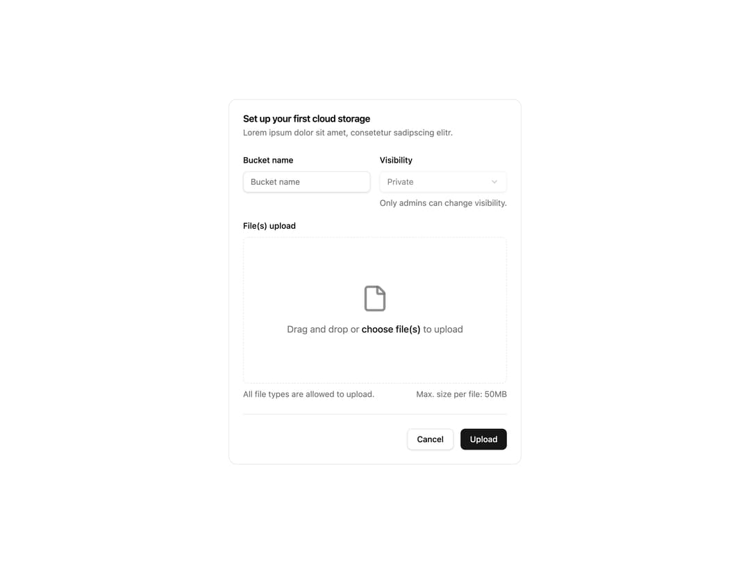 File Upload Multi-File Dropzone preview