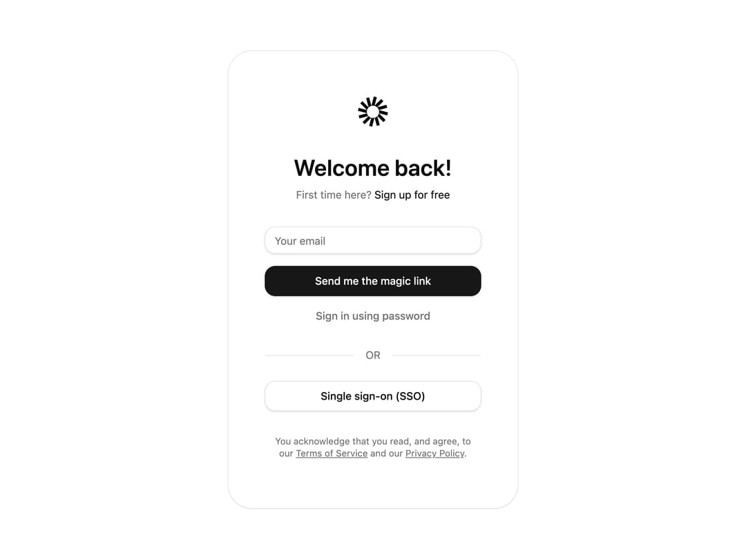 Login with Magic Link and SSO preview