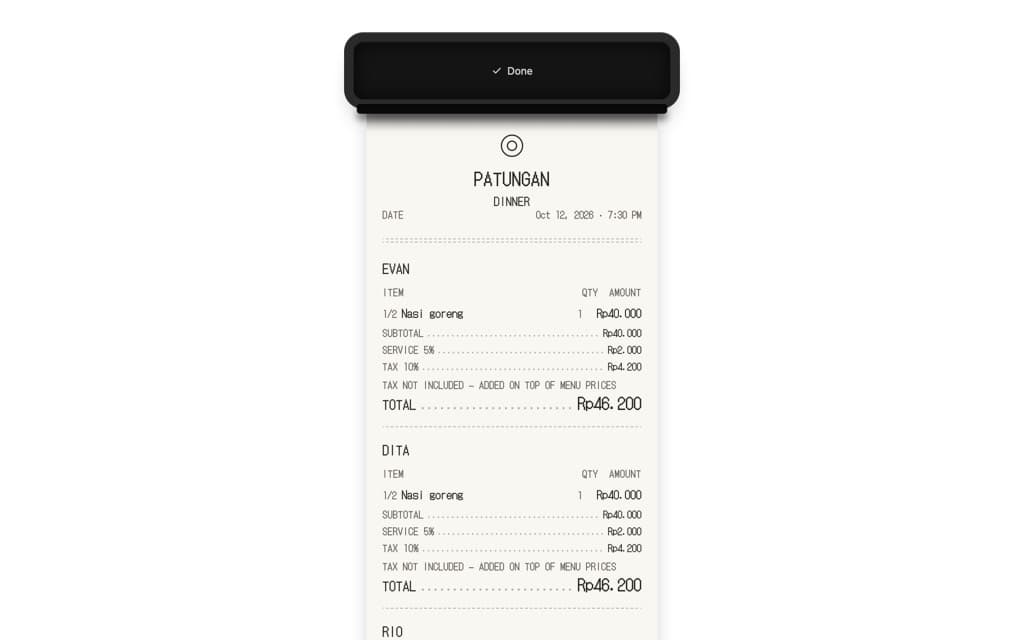 Receipt Printer preview
