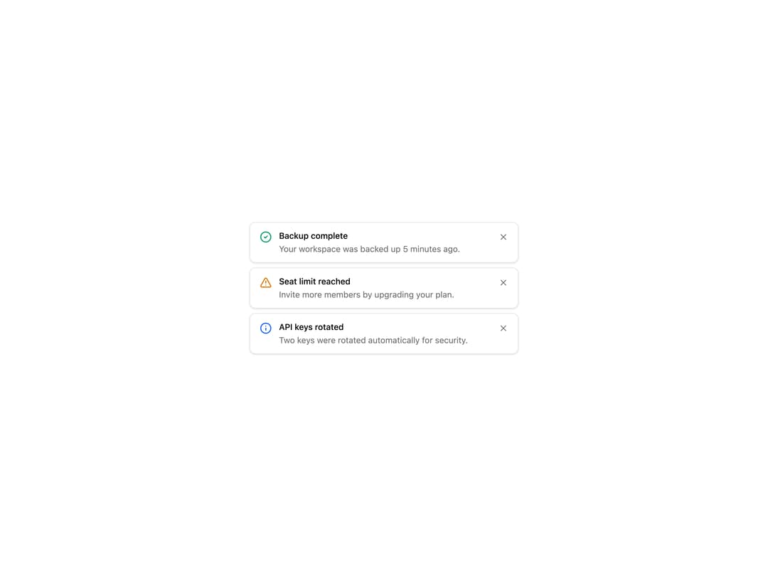 Stacked Notification Banners preview