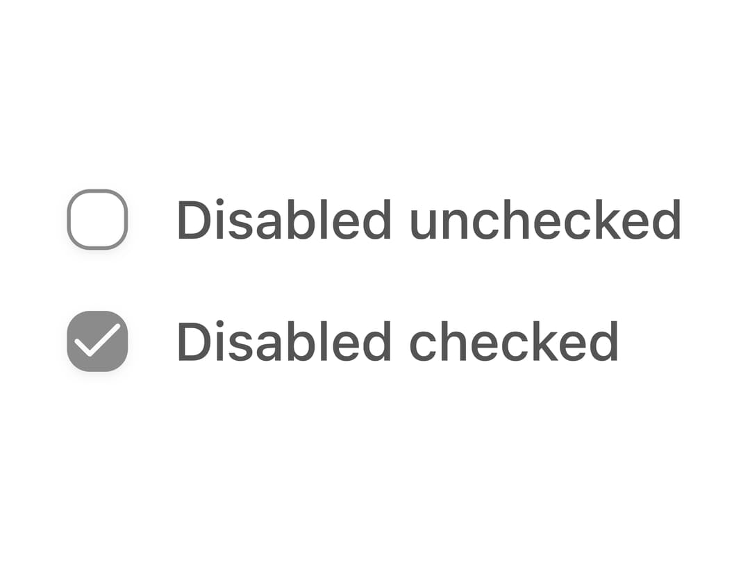 Disabled Checkbox preview