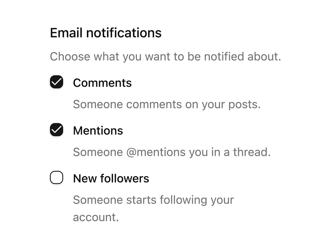 Notification Checkbox Group preview