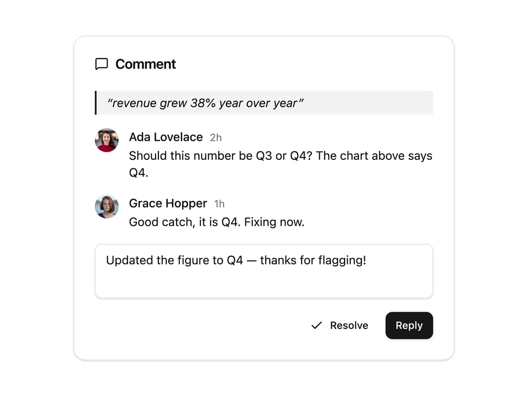 Inline Anchored Comment Thread preview