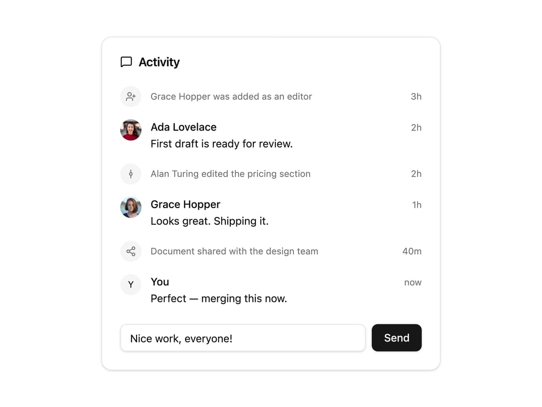 Activity Feed preview