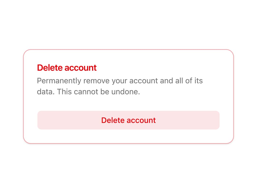 Delete Account Dialog preview