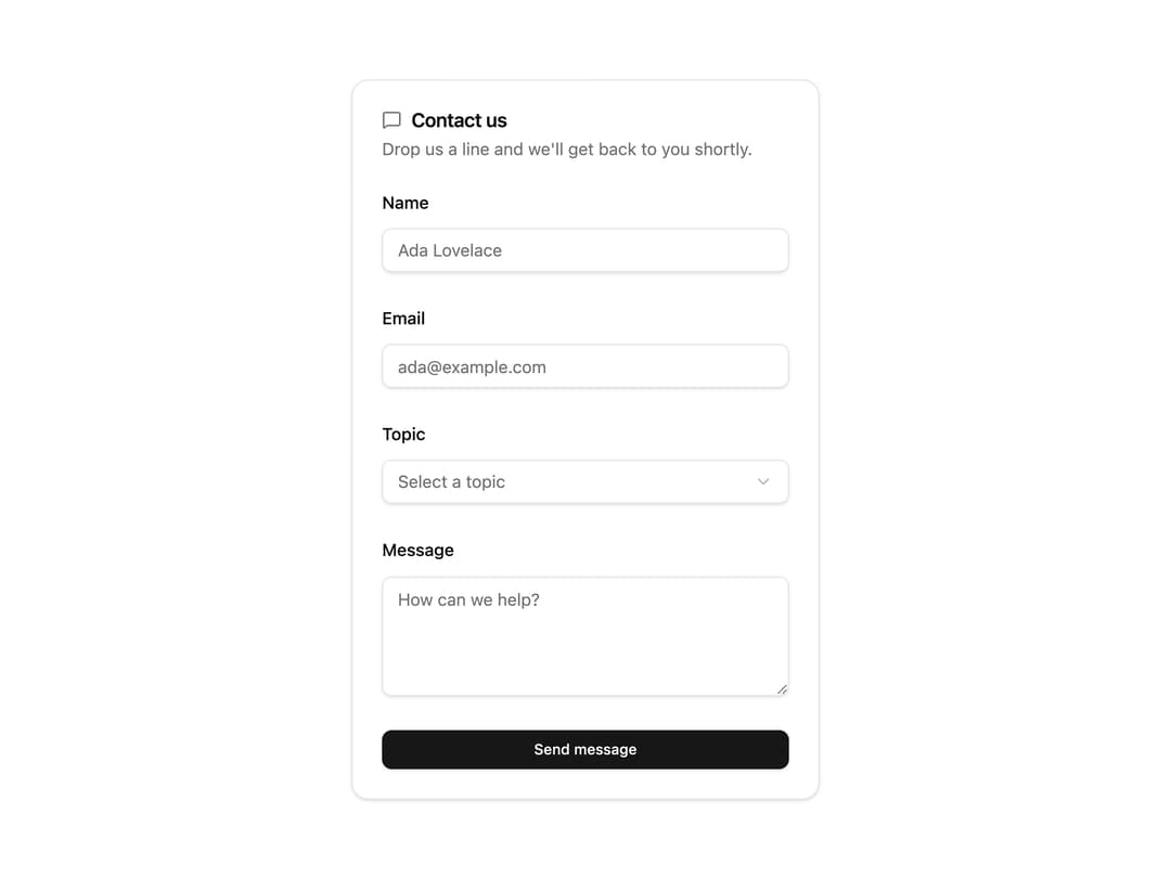 Contact Form preview