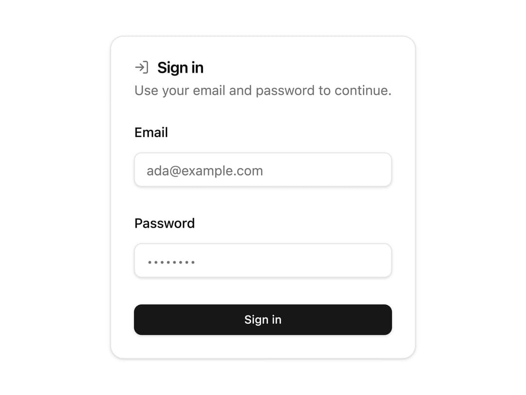 Sign In preview