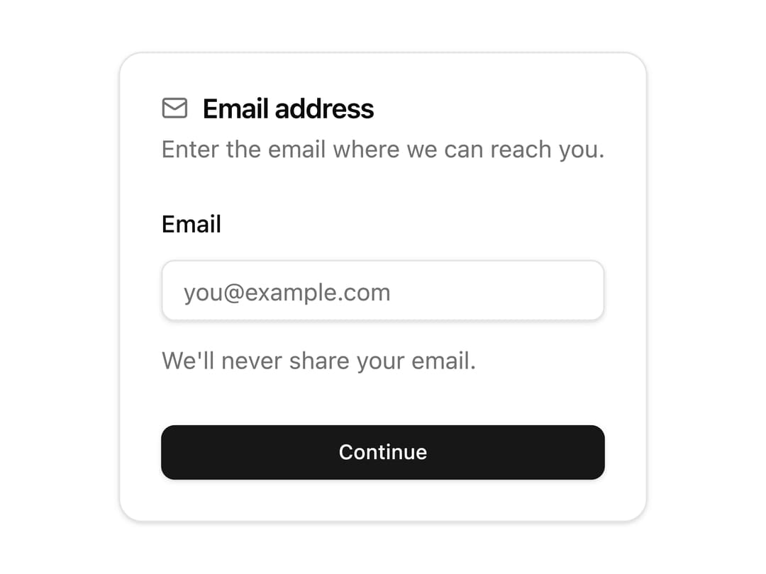 Email Address Field preview