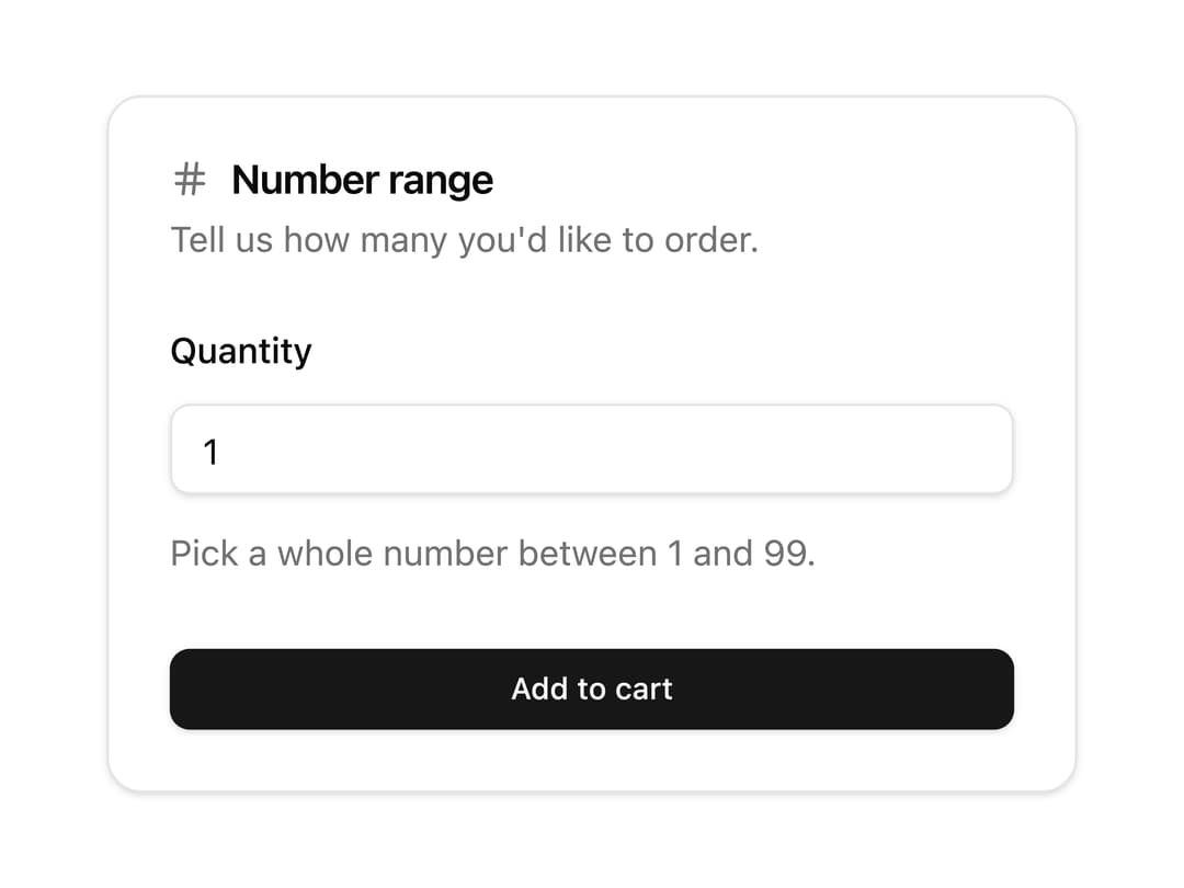 Number Range preview
