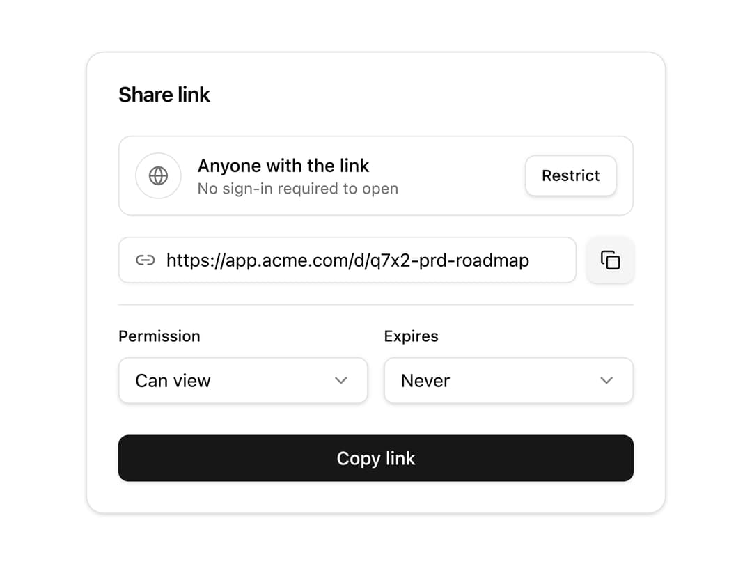 Share Link With Scope preview
