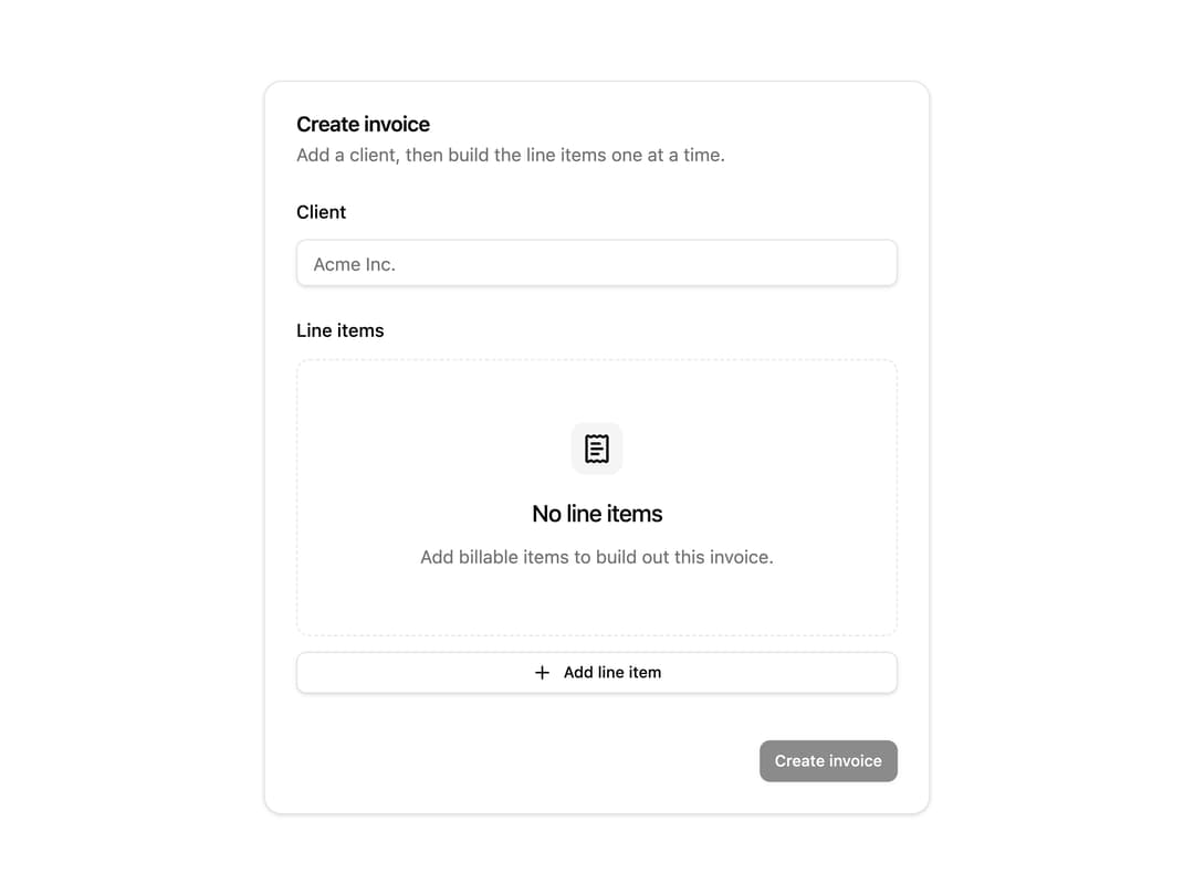 Invoice Form with Line Item Dialog preview