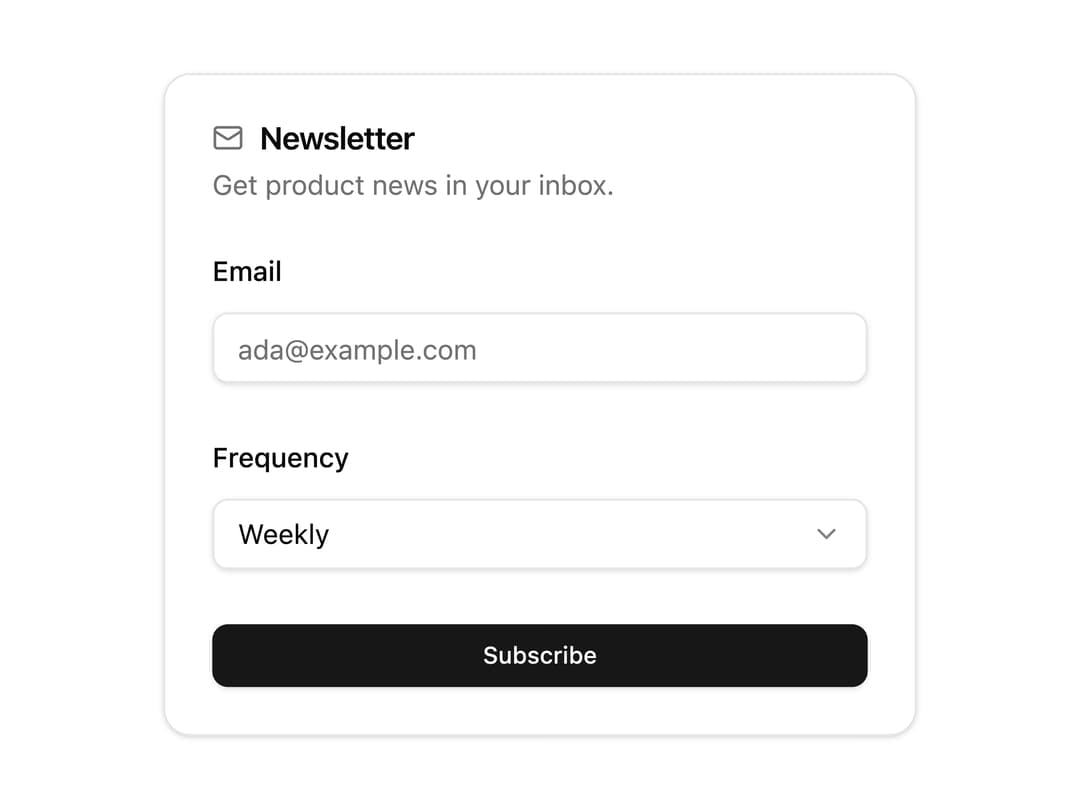 Newsletter Subscription Form preview