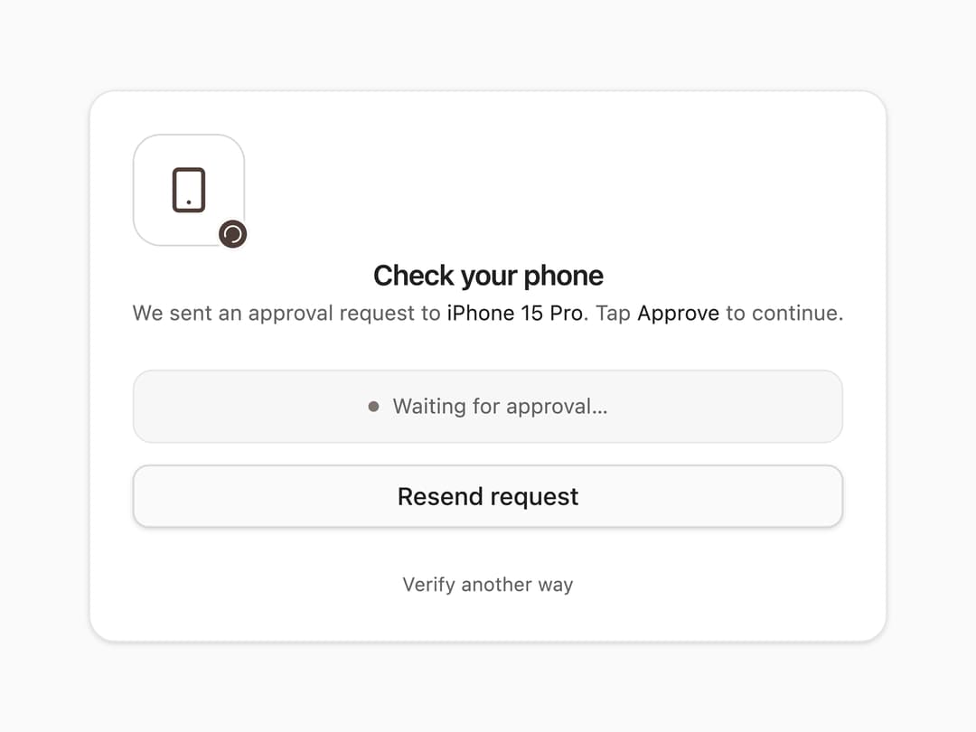 Push Approval Card preview