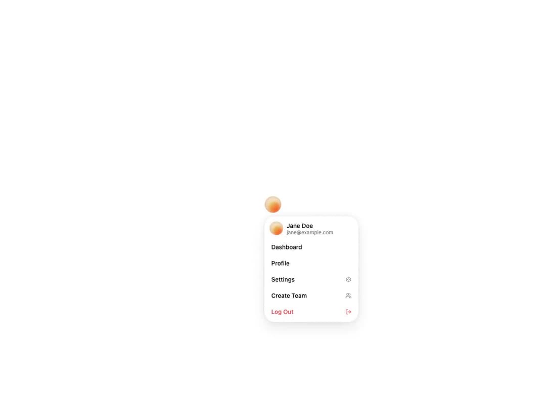 HeroUI Dropdown preview