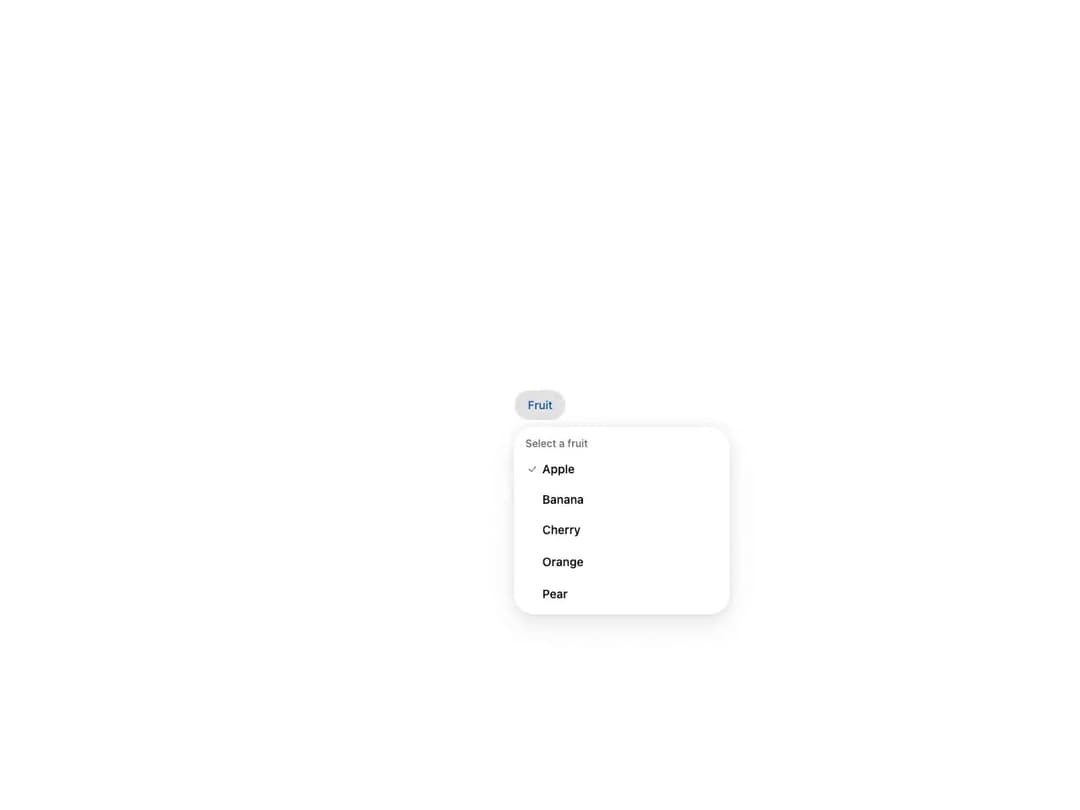 HeroUI Dropdown preview