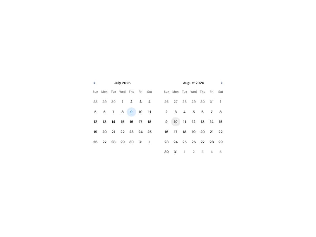 Range Calendar preview