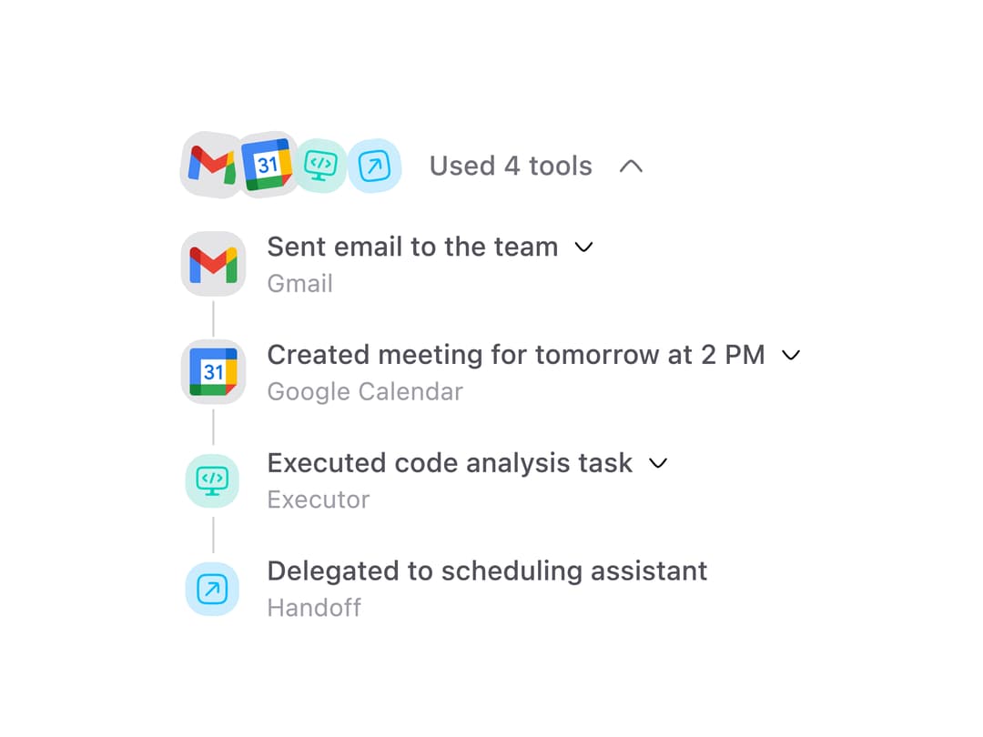 Tool Calls Section preview