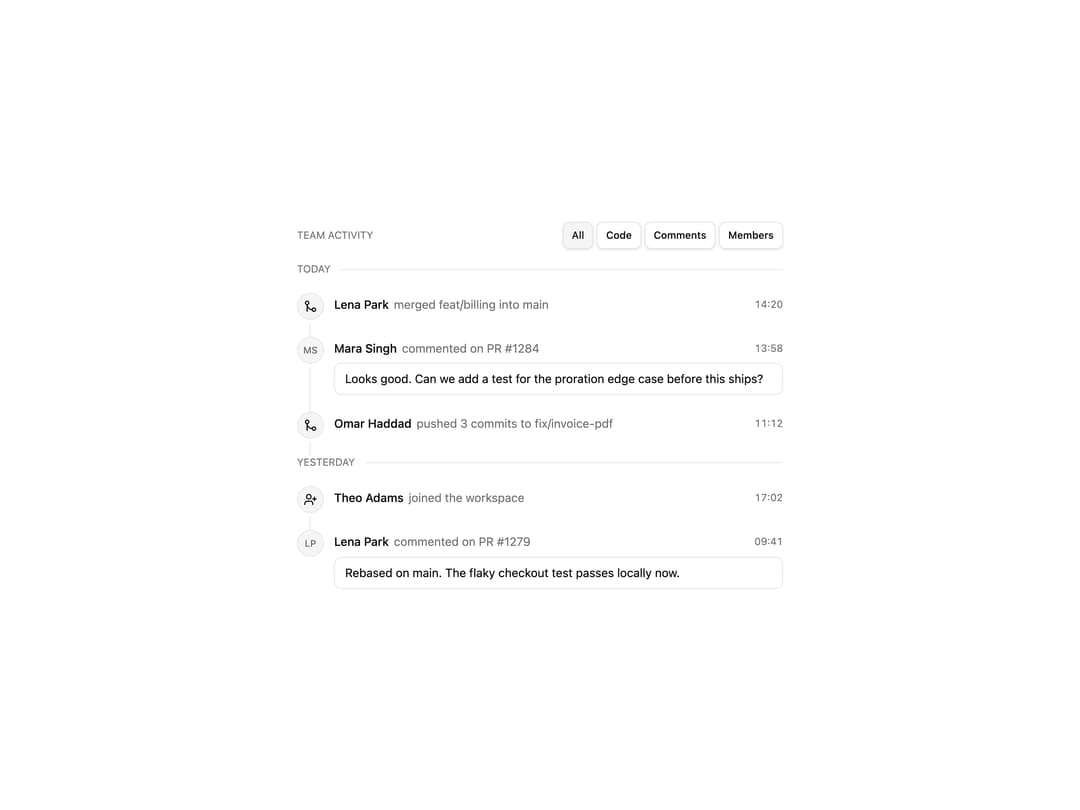 Activity Feed preview