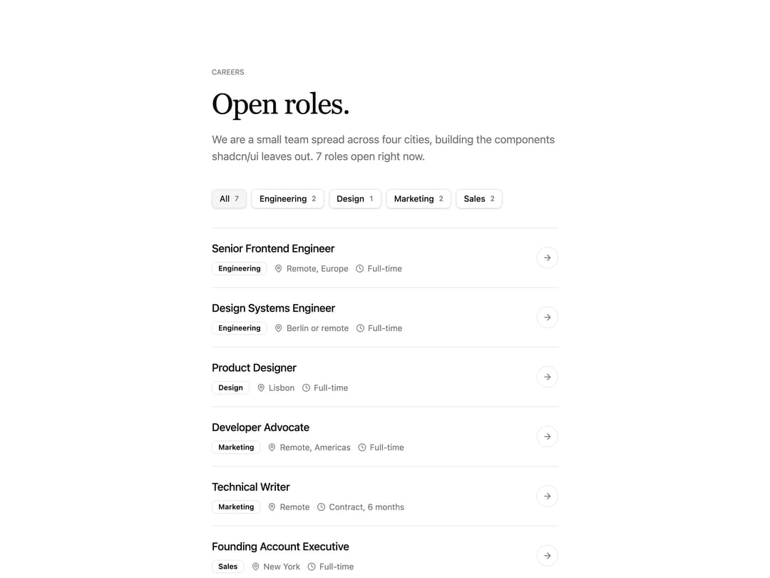 Careers List preview