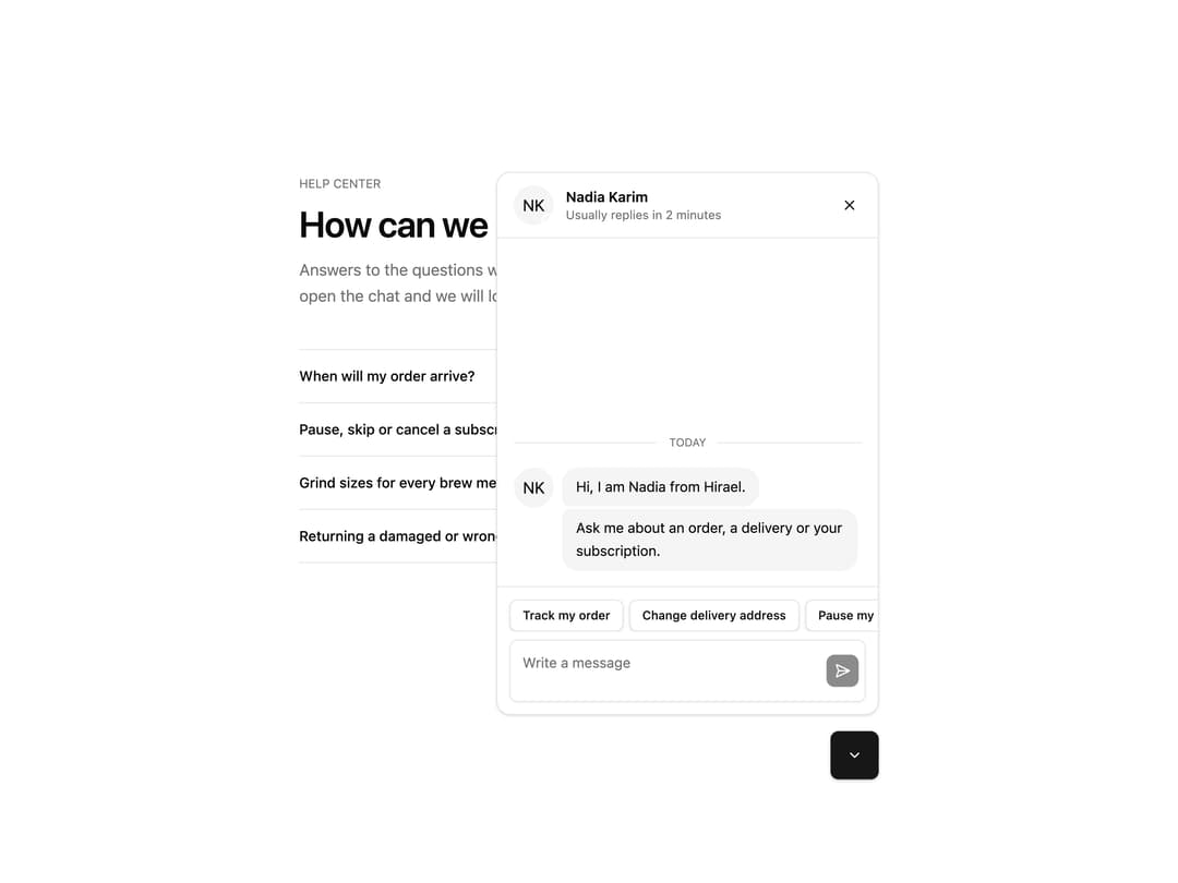 Support Chat Widget preview