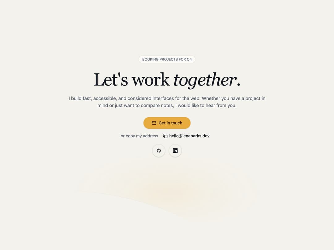 Get In Touch CTA preview