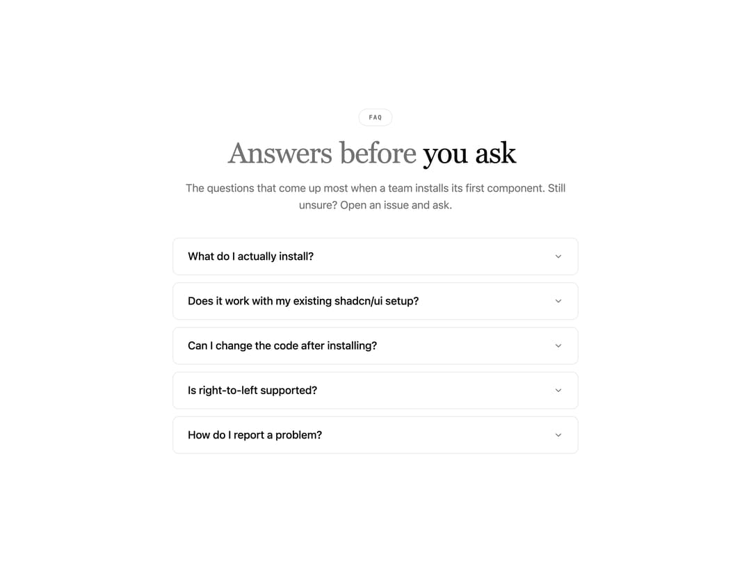 FAQ Accordion Reveal preview