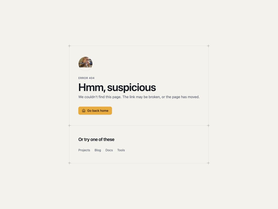 Framed 404 Page preview