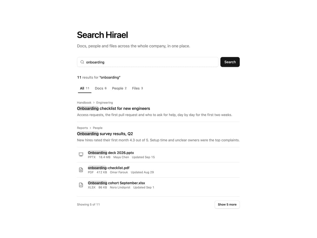 Search Results Page preview