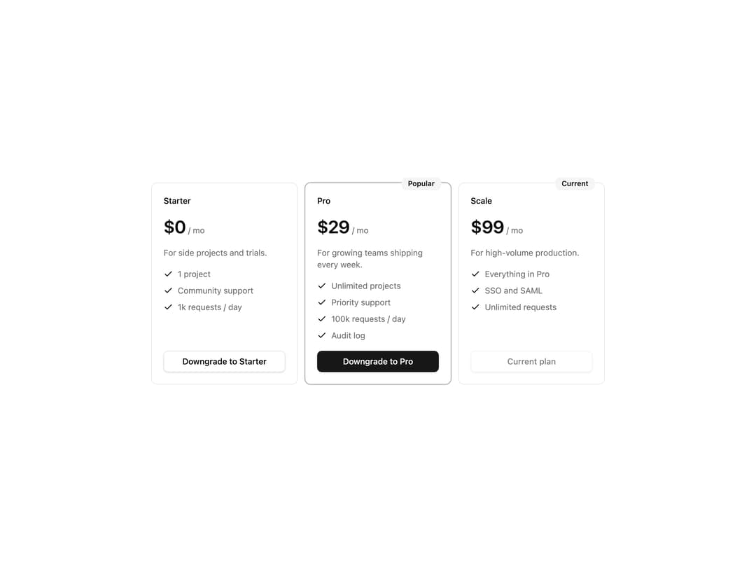 Subscription Plans preview