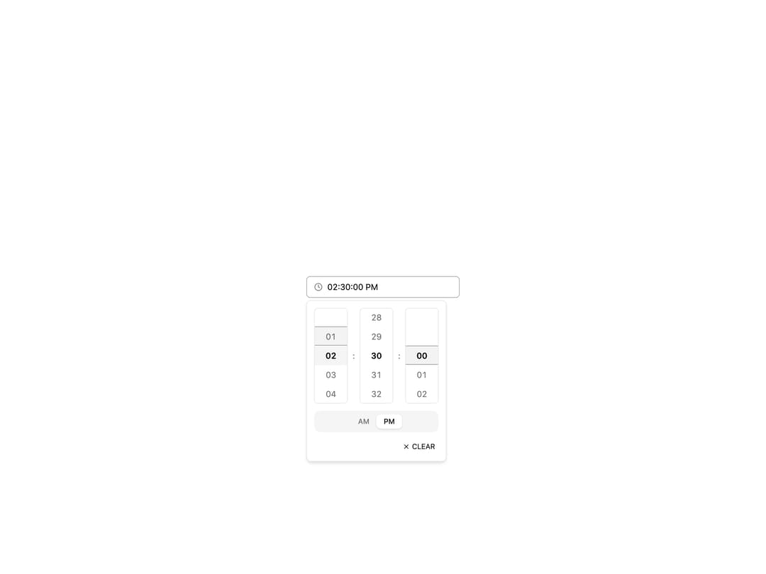 Time Picker preview