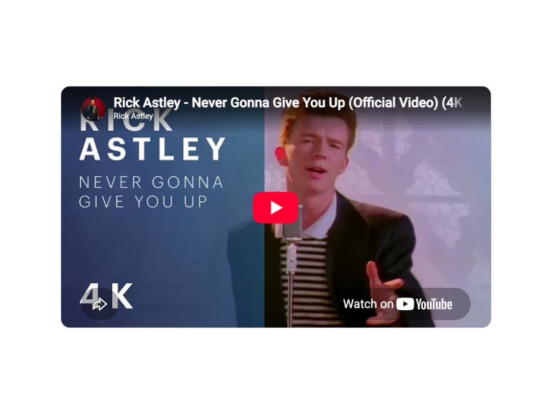 YouTube Embed preview