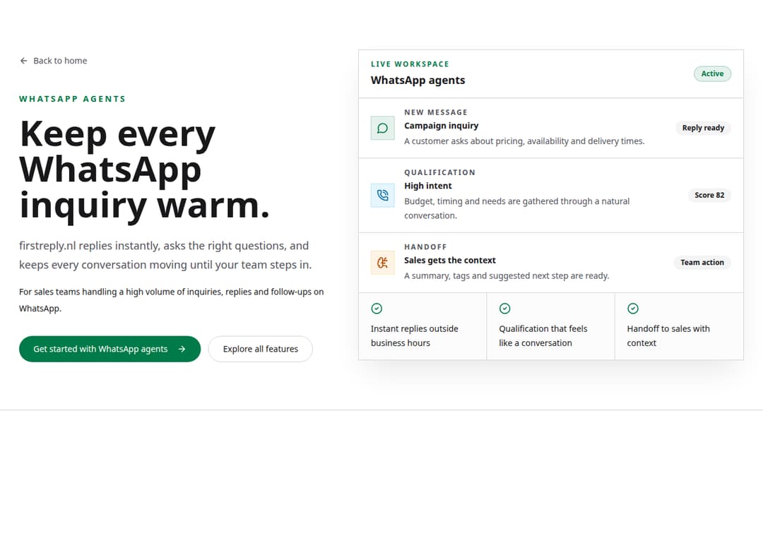 FirstReply Product hero preview