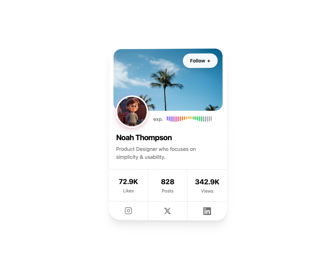 Clean Profile Card preview