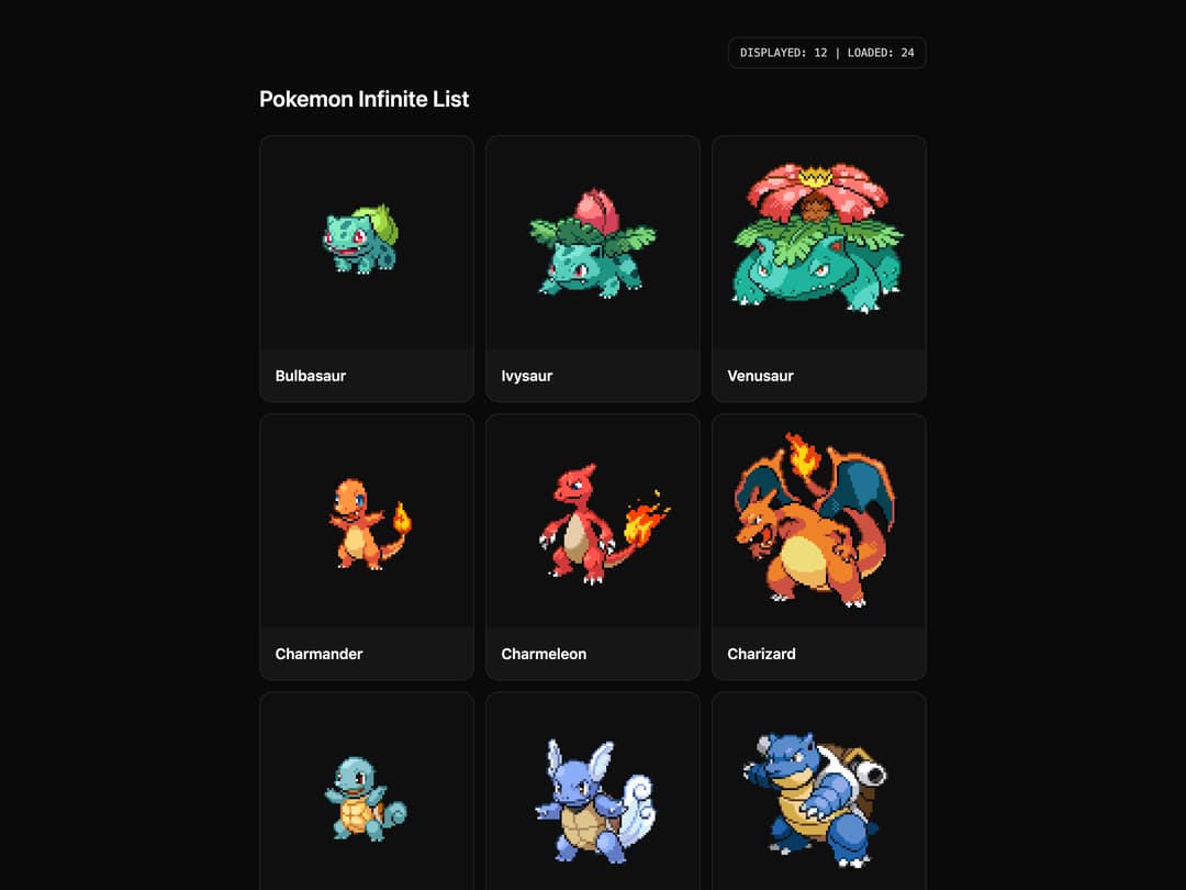 Infinite List preview