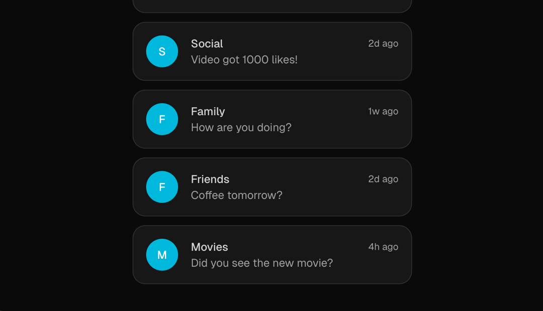 Animated List preview