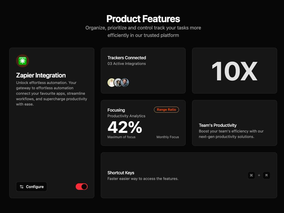 Bento Product Features preview