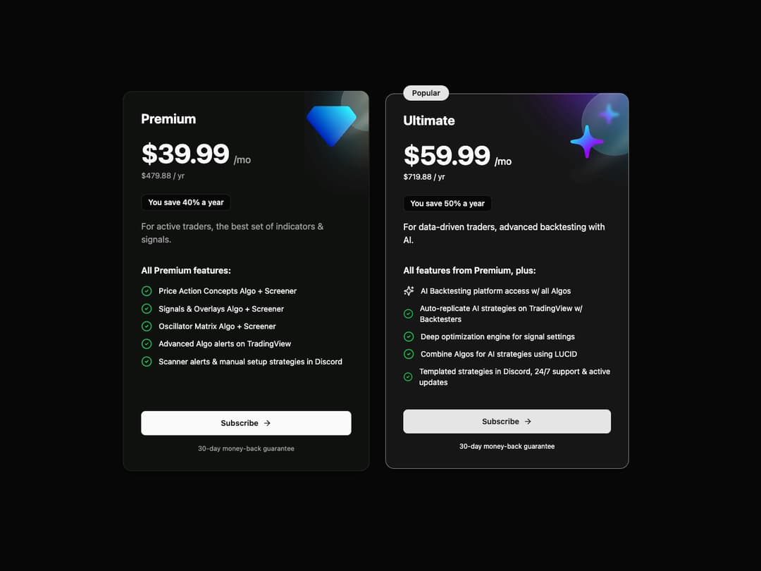 Pricing Card preview