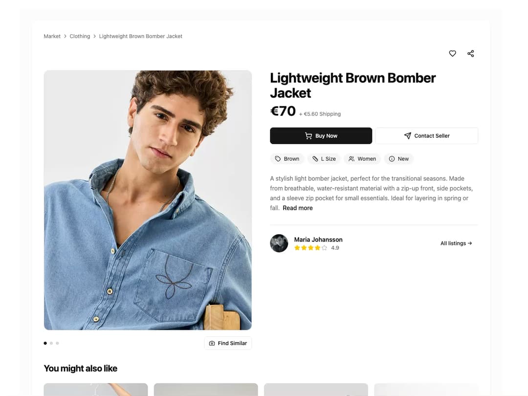 Product Detail Page preview