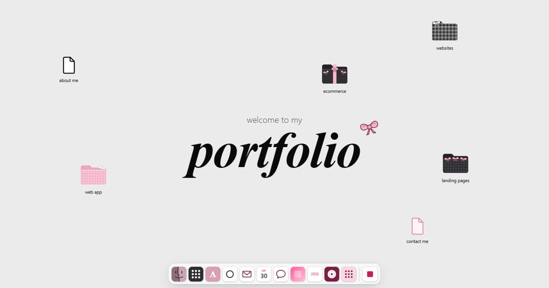 Coquette macOS Desktop Portfolio Template preview