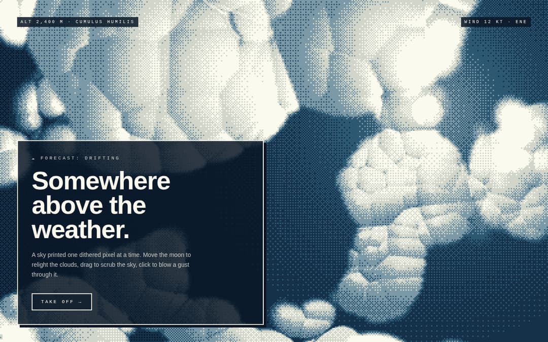 Pixel Art Dithered Cloud Shader Background preview