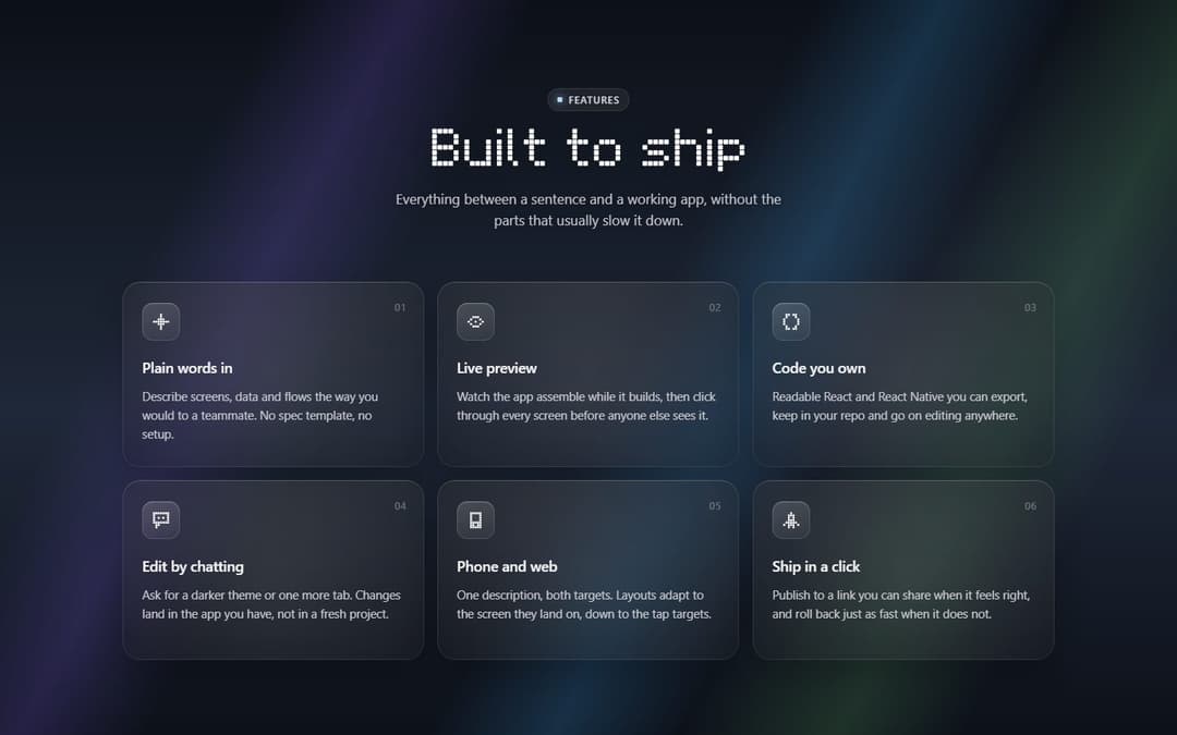 Glassmorphism Features Section preview
